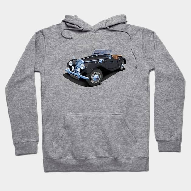 1954 MG TF sports car in black Hoodie by candcretro